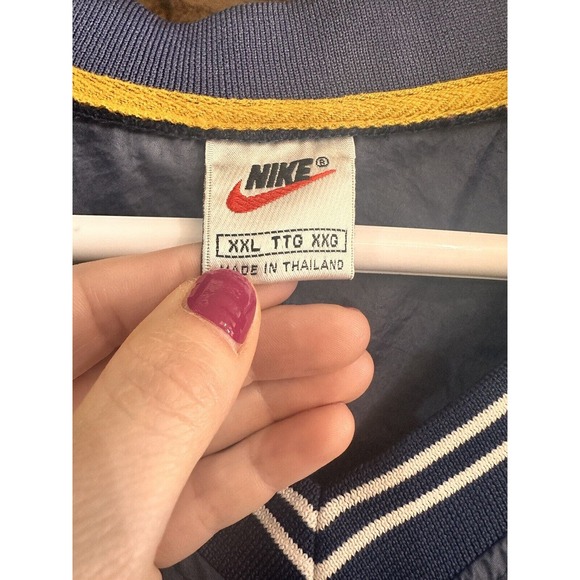 Vintage 90’s Nike White Tag Middle Check Blue Windbreaker Men Size 2XL - Picture 3 of 9